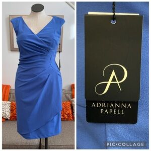 ❣️🆕ADRIANNA PAPELL Precious Peri Sleeveless Cocktail Dress $149 MSRP❣️